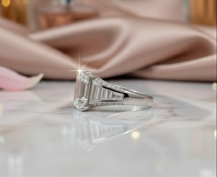 Bague diamant de synthèse 4,03 cts D VVS2