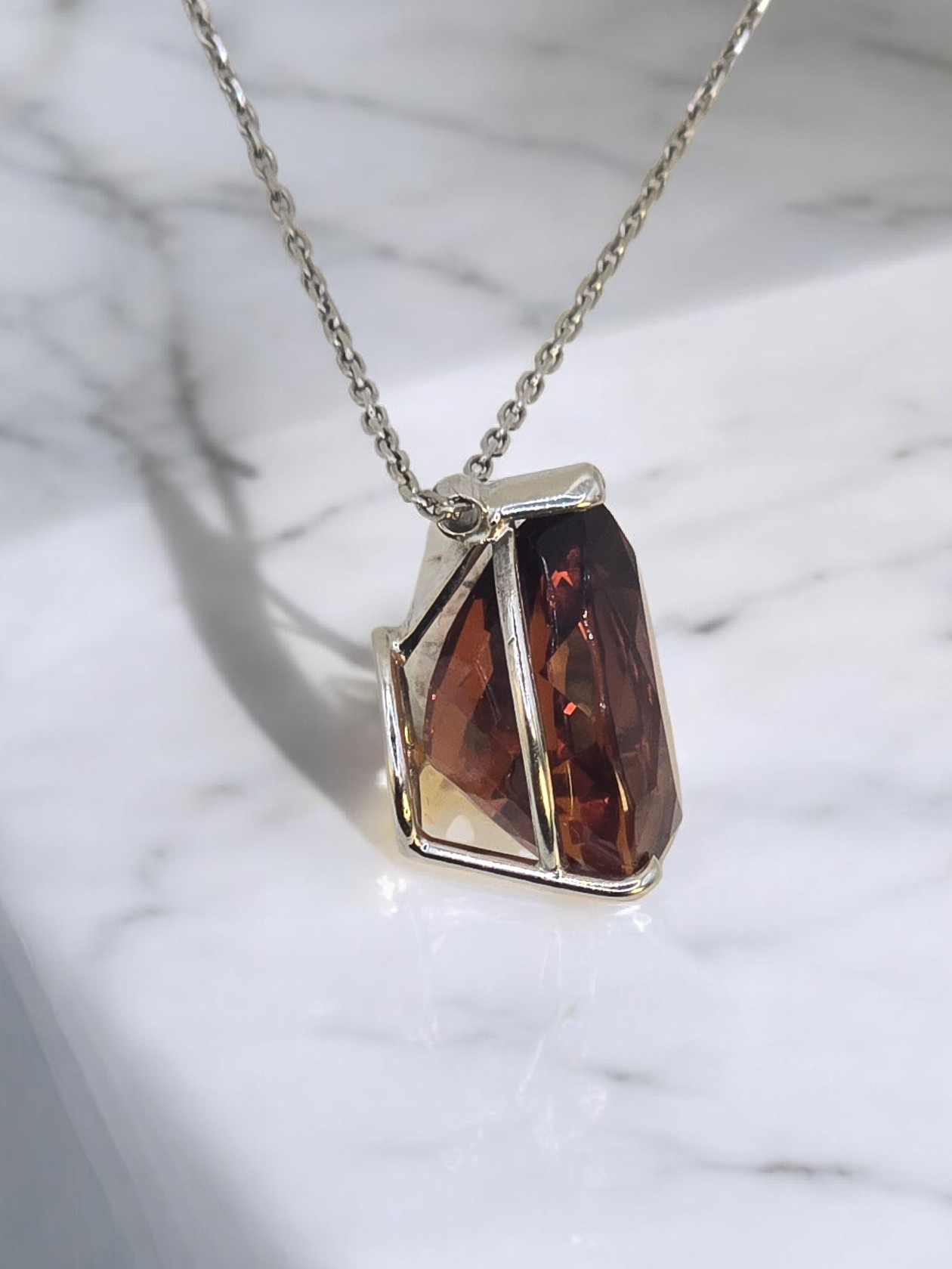 Collier Citrine orange ~ 12 cts