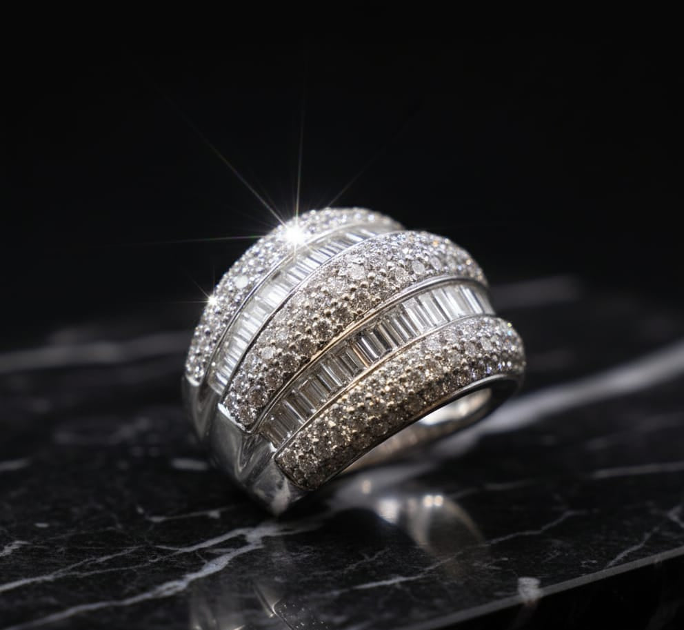 Bague diamants naturels