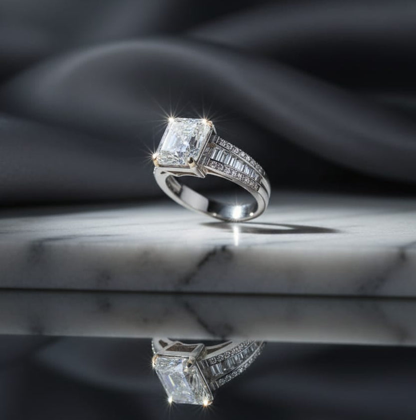 Bague diamant de synthèse 5,19 cts D VVS2