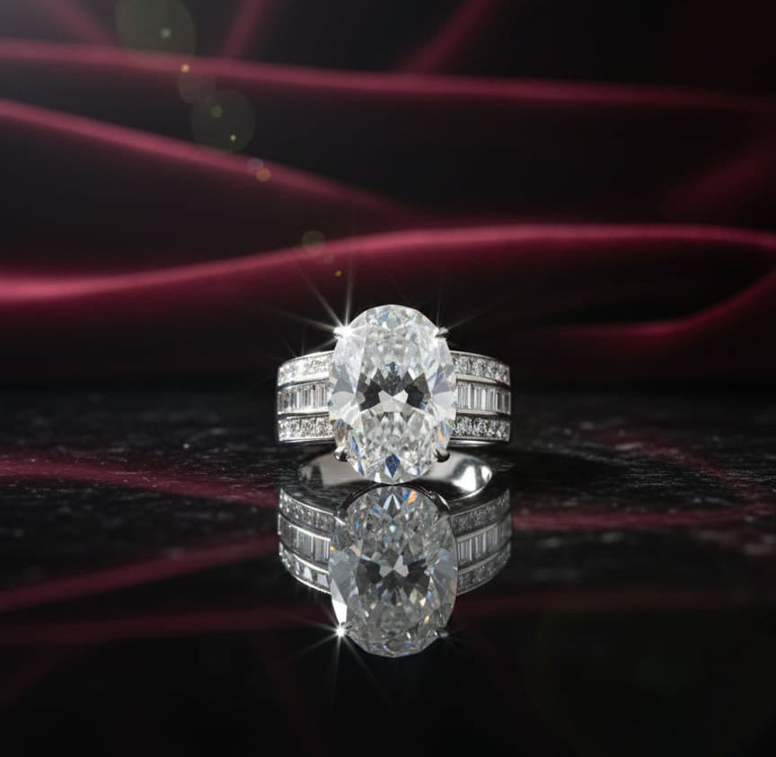 Bague diamant de synthèse 8,03 cts E VS1