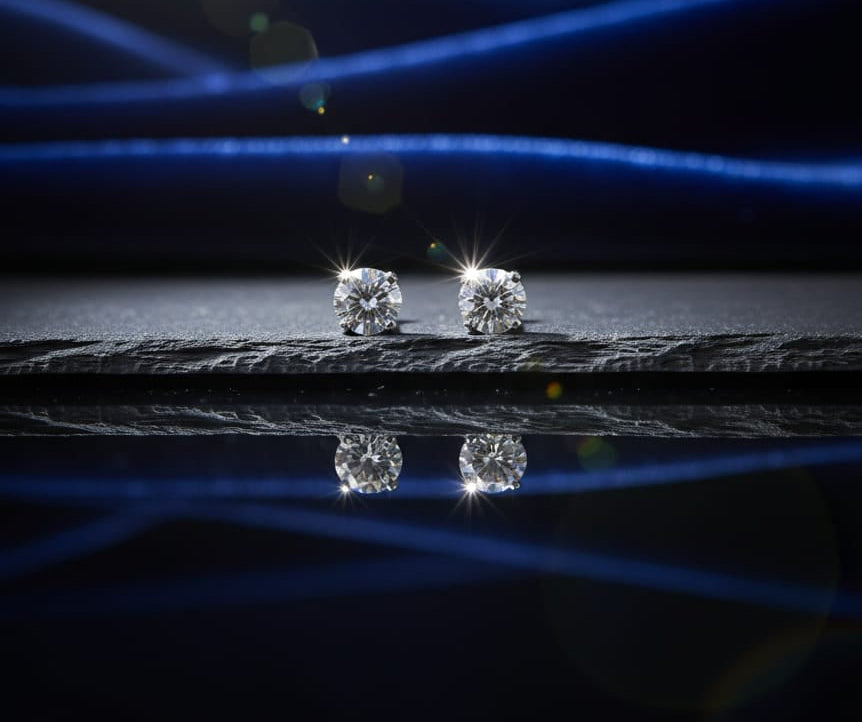 Boucles d'oreilles diamants naturels 0,20 ct