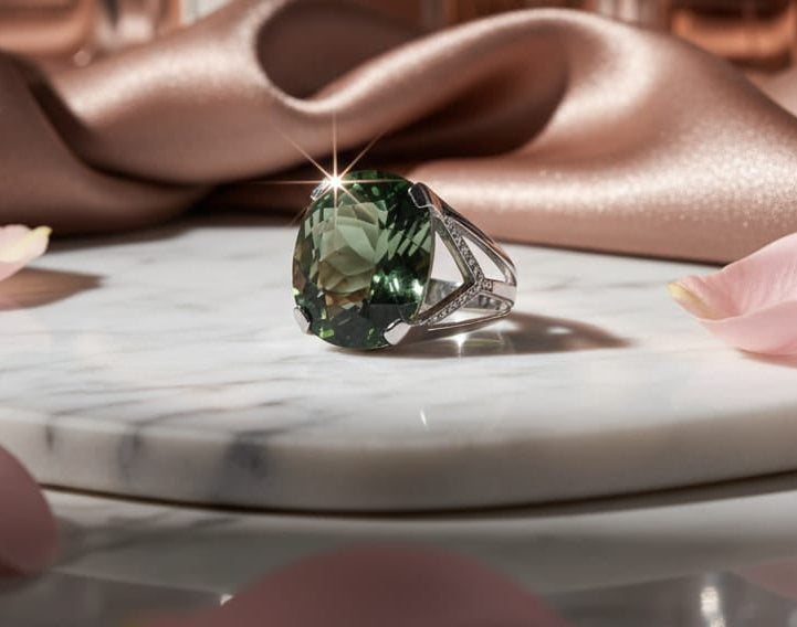 Bague Améthyste verte ~25 cts