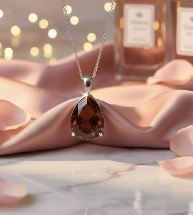 Collier Citrine orange ~ 12 cts