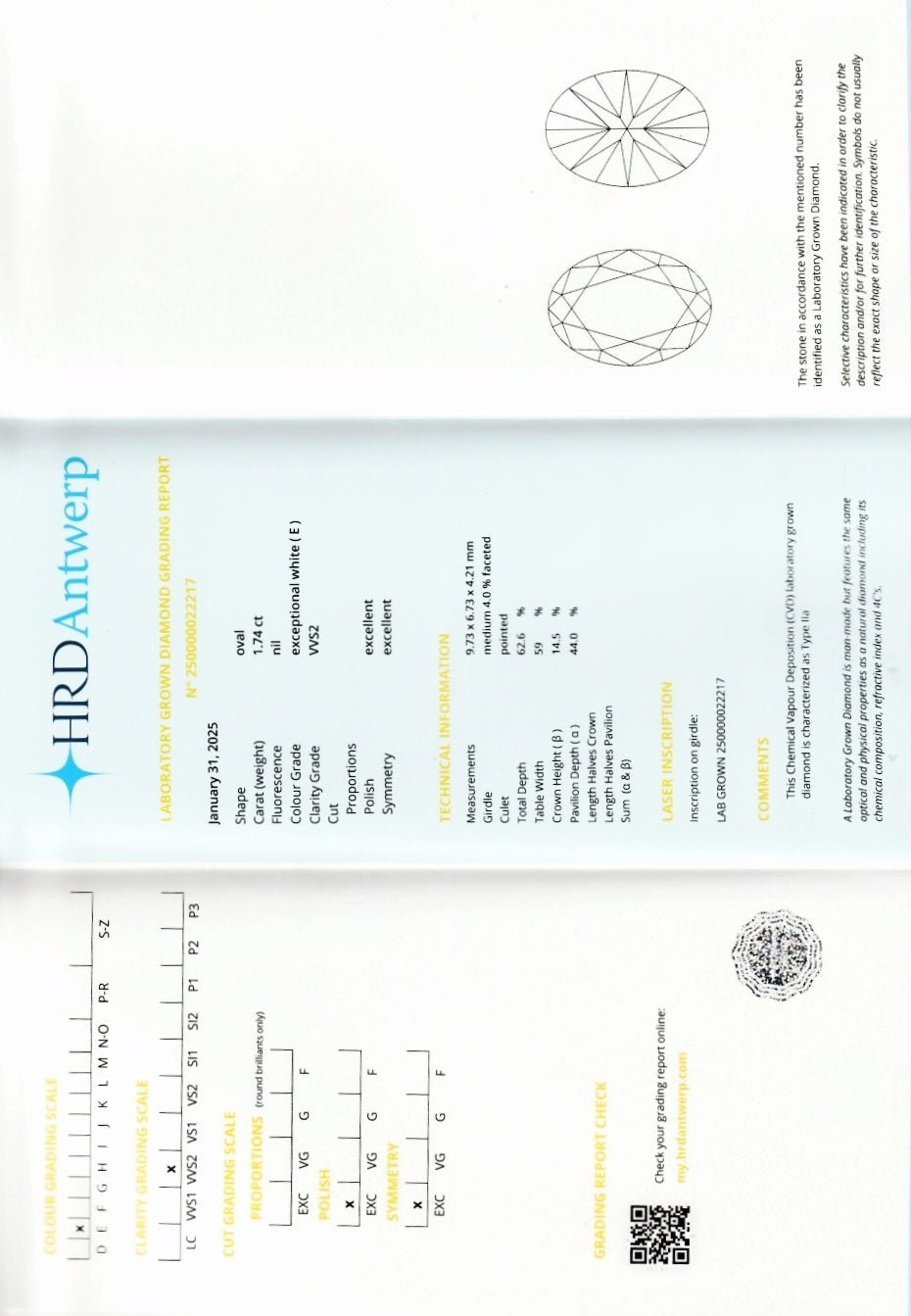 Bague diamant de synthèse 1,74 ct E VVS2 - ETHIQUE DIAMANT