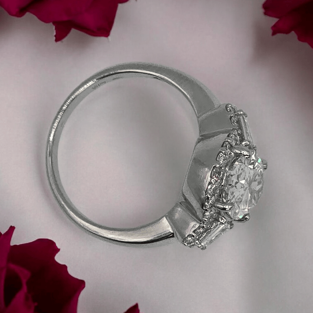 Bague or blanc diamant de synthèse 2,51 carats couleur G pureté VVS2 - ETHIQUE DIAMANT