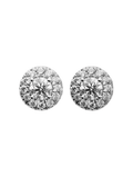 Boucles d'oreilles or blanc diamants de synthèse encadrée d'un pavage 0,50 carat - ETHIQUE DIAMANT
