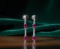 Boucles d'oreilles rubis et diamants naturels X2 - ETHIQUE DIAMANT