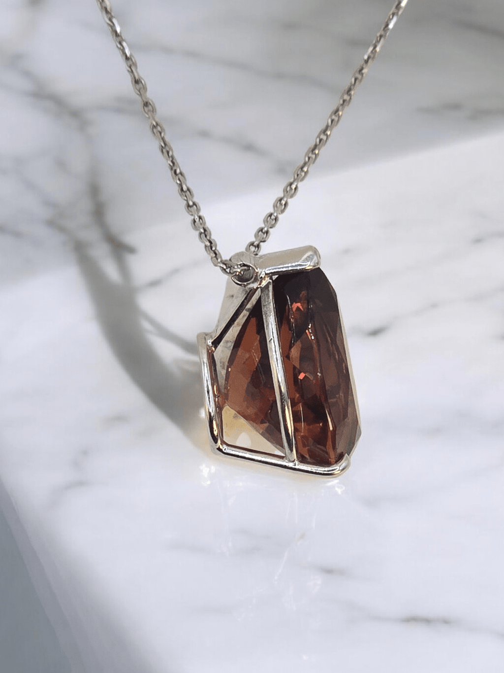 Collier Citrine orange ~ 12 cts - ETHIQUE DIAMANT