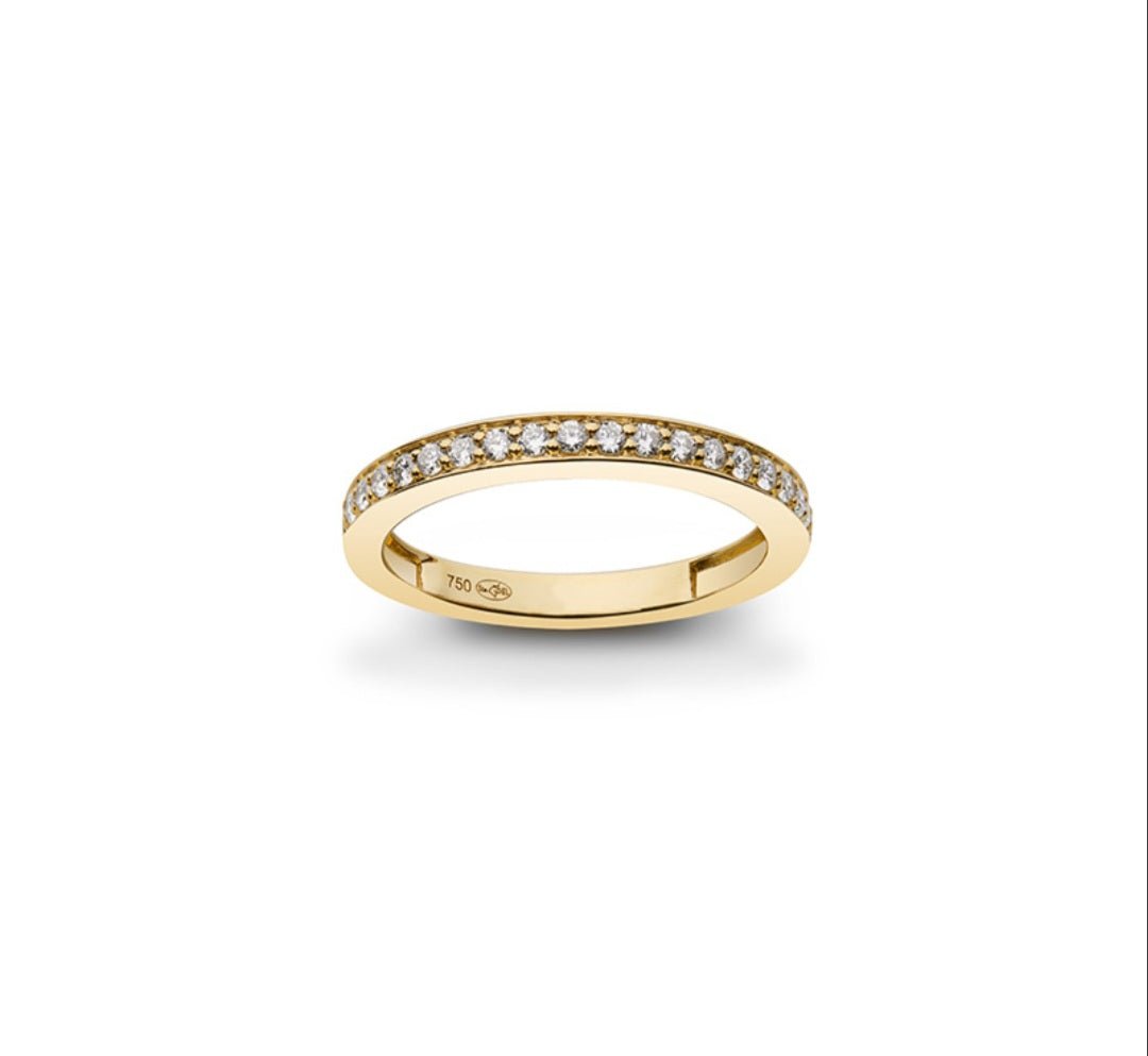 Demi alliance or jaune diamant de synthèse 0,25 carat serti rail - ETHIQUE DIAMANT